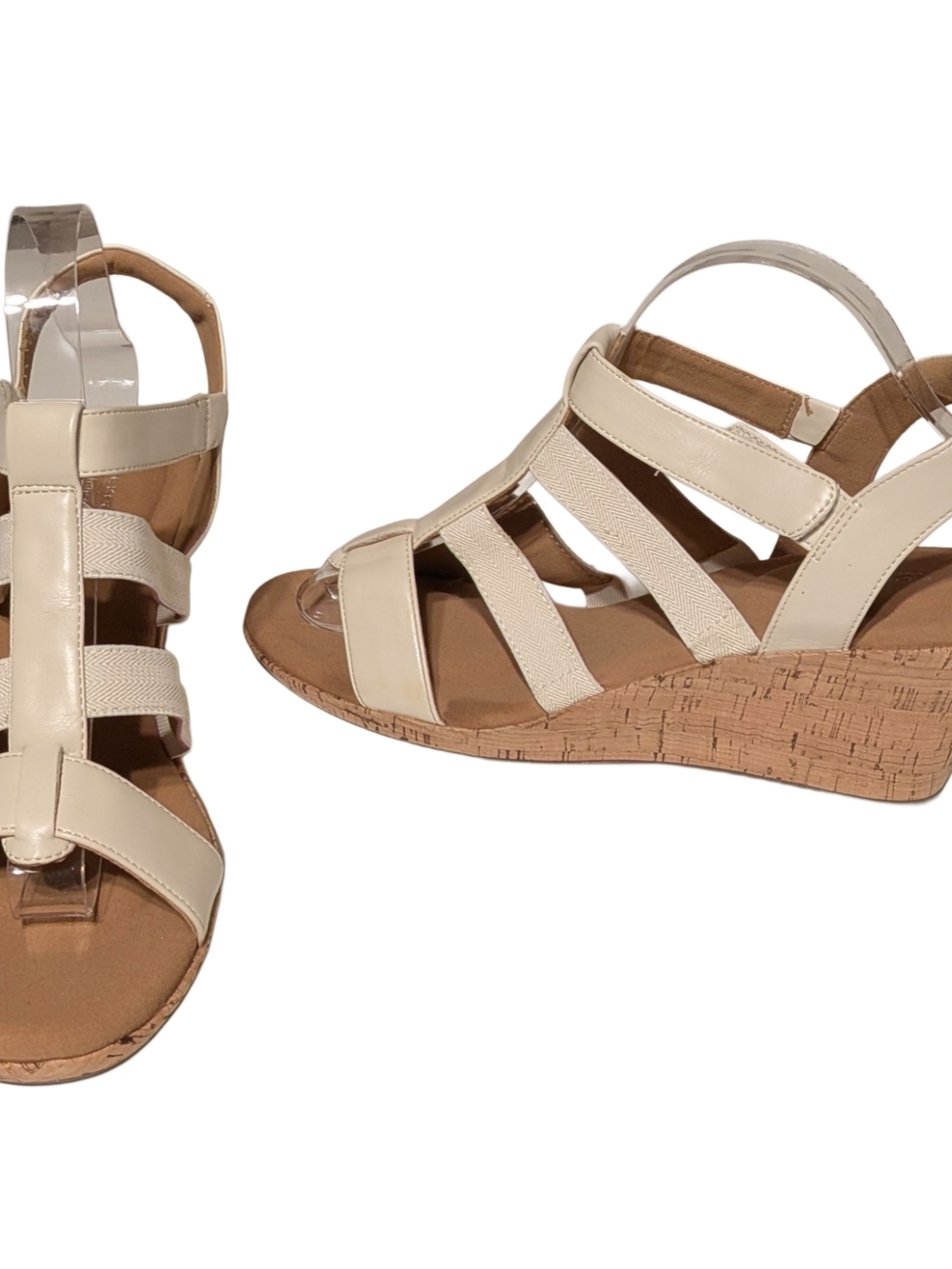 Rockport Cream T-Strap Comfort Sandals - Picture 9 of 10